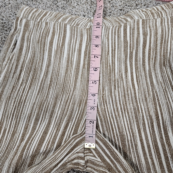 Free People Marta Yarn Dye Trousers White Tan Size 2 100% Cotton - Picture 6 of 13
